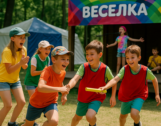 діти на природі в дитячому таборі. Черкаси