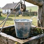 Алюмінієве відро з чистою криничною водою в селі на Черкащині